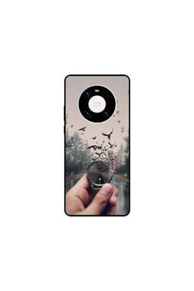Atlas Husa personalizata si Folie de Silicon Huawei Mate 40, Time Flies #2, m...