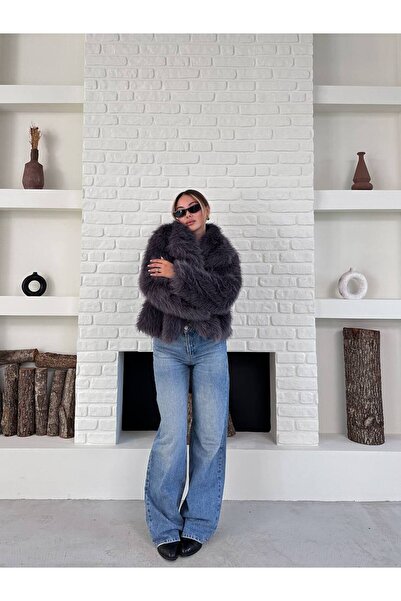ZF BUTİK Жіночий преміум-комір з імпортного штучного хутра