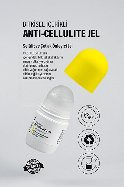 C'ESTALE C’ESTALE Selülit Karşıtı Bitkisel Roll-On Masaj Jeli – Kafein & Karnitin – Sıkılaştırıcı Etki