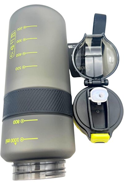 Twisoo BPA Free Tritan Leak Proof Water Bottle with Infuser Strainer and Time Markers - Motivational Sports