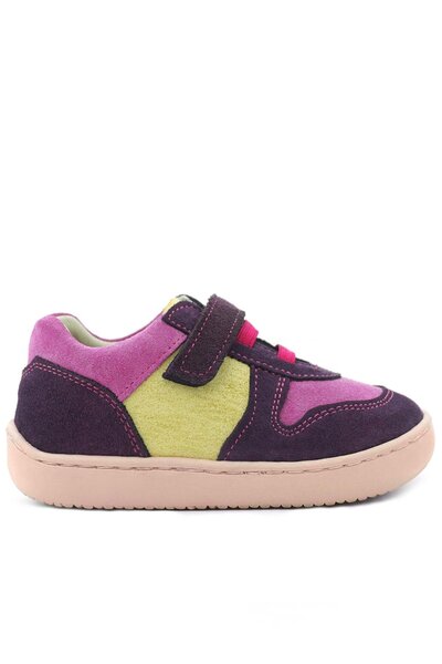 Rakerplus Bob Genuine Leather Purple Pink Barefoot Velcro Elastic Baby Sneaker Shoes