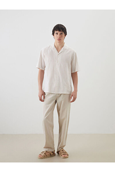 LC Waikiki Mg Trend'En Beige Comfortable Fit Linen Blend Men's Trousers