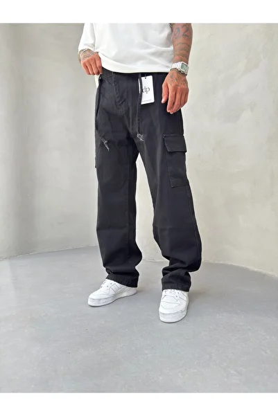 denim pasaport Men's New Season Cargo Black Trousers