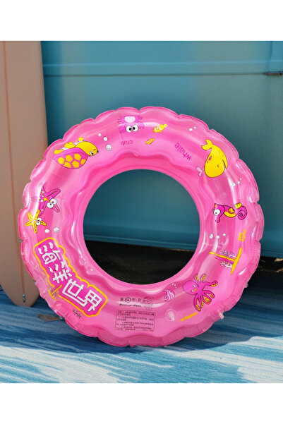 Fab N Funky Kids Swimming Ring, Durable Material, Safe for Kids, 3 Years+, 90 cm (Outer) - Pink