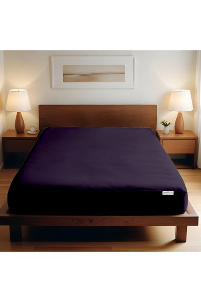 COTTON HOME ملاءة سرير فائقة النعومة من قطعة واحدة مقاس 180 × 200 + 30 سم بتصميم جيب عميق لضمان ملاءمة آمنة
