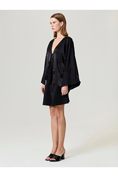 Nocturne Boncuk Brodeli Kimono