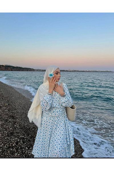 La MatildaLingerie فستان طويل من الشيفون بطبقة واحدة منقوشة بالزهور