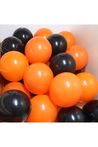 Işıltı Balon Dükkanı Black and Orange Balloons Shiny Party Balloon Graduation, Engagement, Birthday, Party Decoration