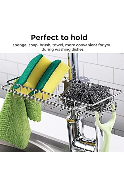 O Ozone Sink Organizer Kitchen Faucet Sponge Holder Stainless Steel Faucet Storage Rack Hanging Mult