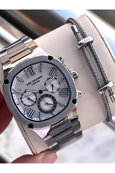 Lee Cooper Water Resistant Steel Cord with Italian Bracelet Set 2 Years Warranty Does Not Throw Color Vs.Bl