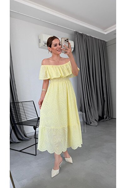 pelin yıldız butik Sarah Madonna Yaka Elbise