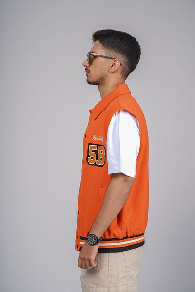 Butik Embroidered Snap Closure Ribbed Unisex Vest