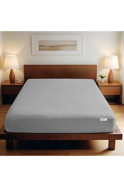 COTTON HOME Supersoft 1 Piece Fitted Sheet 120x200+25cm Single Size Bed Sheet Deep Pocket Design for Secure Fit