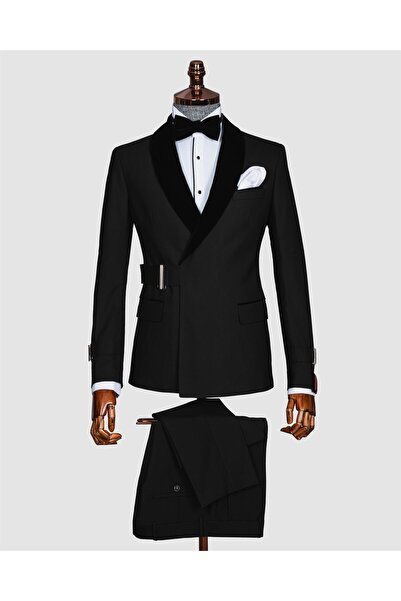 echol Erkek Luxury Kruvaze Şal Yaka Smokin Damatlık