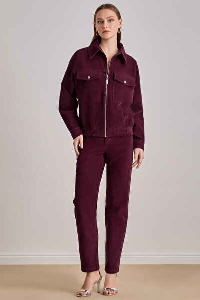 Guitar Oversize Bordo Kadife Ceket