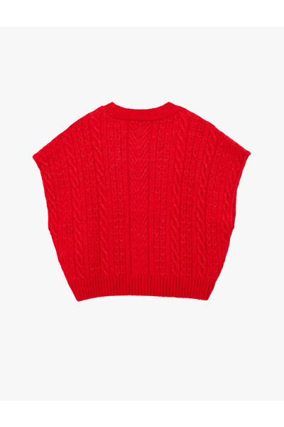 Koton Crew Neck Sleeveless Hair Knitted Textured Sweater