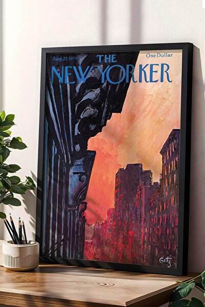 Saturn Pictură înrămată The New Yorker 27 august 1979 - Pictură Soarele apus de august