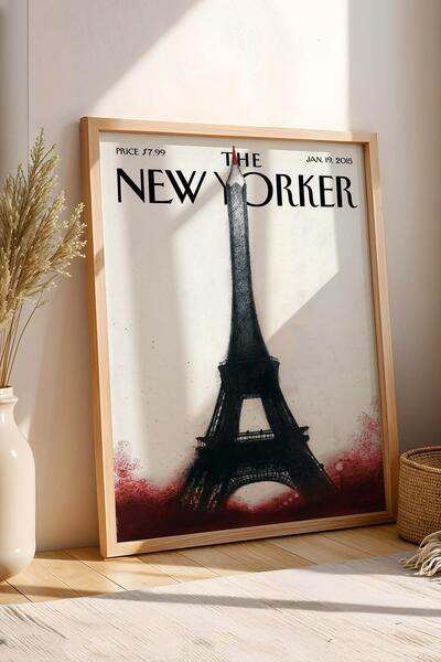Saturn The New Yorker Framed Painting January 19 2015 - Pencil Painting - Pencil-Shaped Eiffel Tower