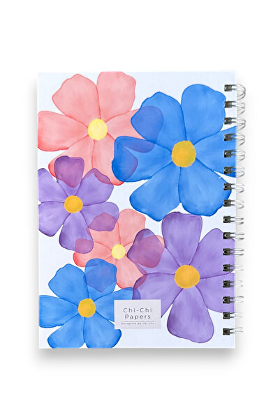 Chi-Chi Papers A5 Lined Spiral Notebook | Handmade, 96 Sheets, Ivory Paper