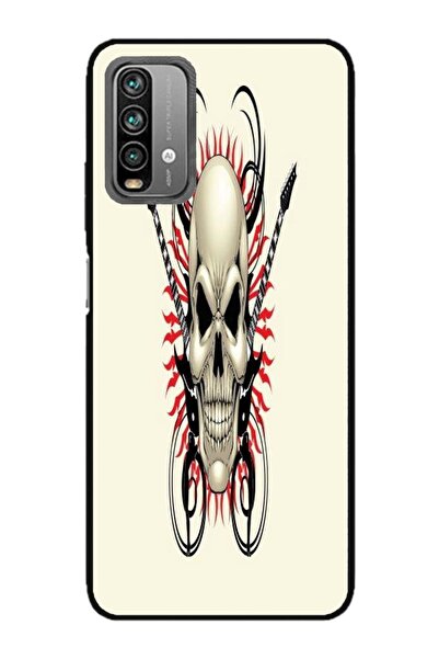 Atlas Husa personalizata si Folie de Silicon Xiaomi Redmi Note 9s, Skull #1, multicolor, S1D1M0284