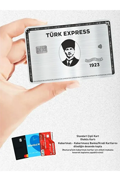 hediyenebak Türk Express - Papara, Tosla, Bus Card Covering Sticker for Credit Card