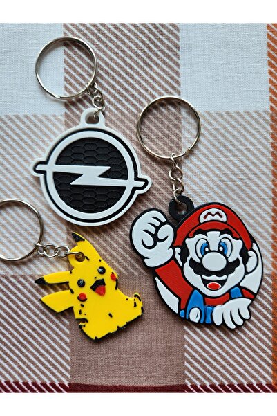 altindals. مجموعة سلاسل مفاتيح أوبل، بيكاتشو، ماريو مكونة من 3 قطع، طباعة ثلا...