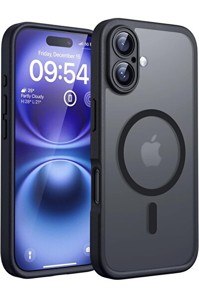 TOCOL جراب مغناطيسي لهاتف iPhone 16، 6.1 بوصة، أسود