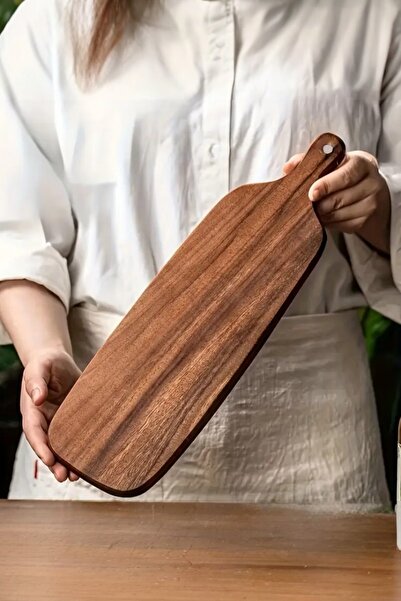 OK Wood قطعتان من لوح التقطيع والعرض بمقبض خشبي طبيعي - أداة مطبخ أنيقة للحوم...