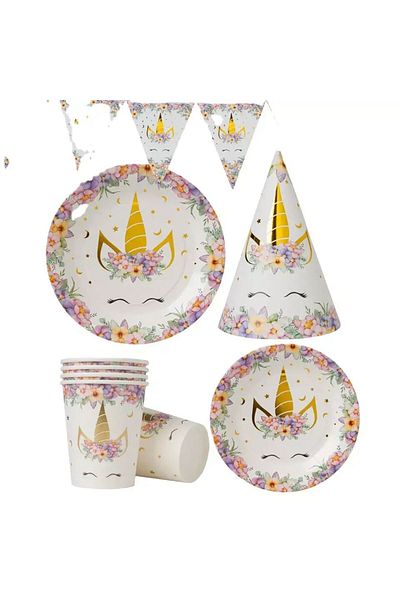 Baloane Vesele Complete Unicorn Themed Party Decoration 91 Pieces DEC8