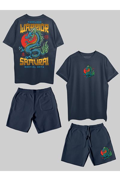 THREADCURRY Fearless Samurai Printed Co-ord Set for Men & Women