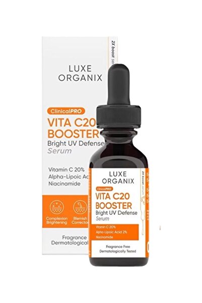 LUXE ORGANIX مصل فيتا سي 20 المعزز للحماية من الأشعة فوق البنفسجية