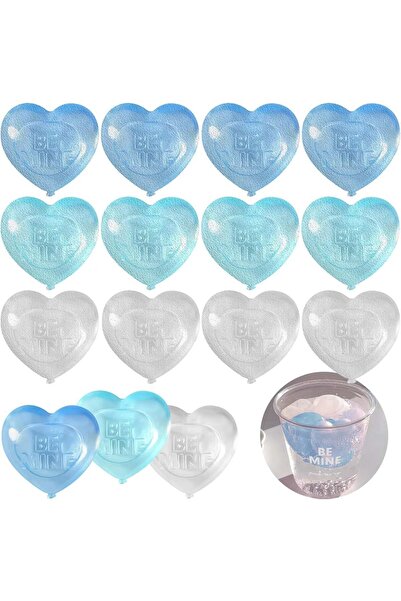 Generic KASTWAVE Reusable Ice Cubes for Drinks, 15Pcs Heart Shape Plastic Ice Cubes, for Drinks, Cocktails