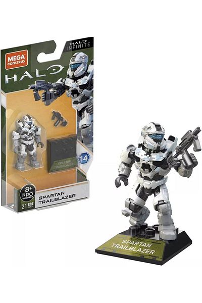 Mega Construx Pro Builders Series 14, Spartan Trailblazer Figure With Epic Battle Poses