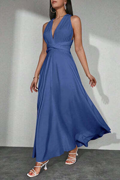 StreetWear Outlet Rochie Dama, Eleganta, Lunga, Cu Spate Incrucisat