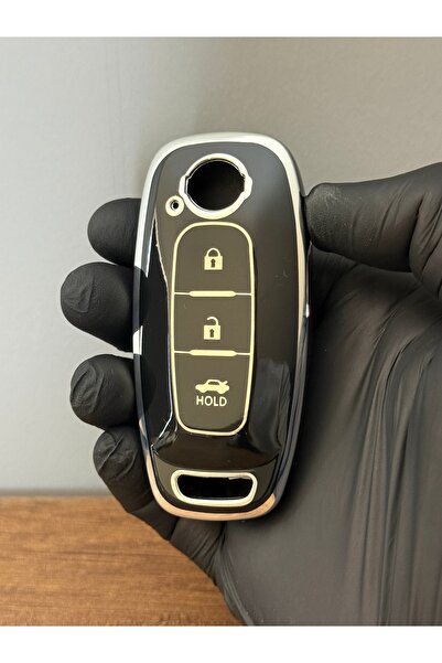 Mavi Keys Husă pentru Nissan Qashqai - X-Trail -Juke New Case Husă de protecție pentru chei din silicon cu 3 butoane – Negru Argintiu