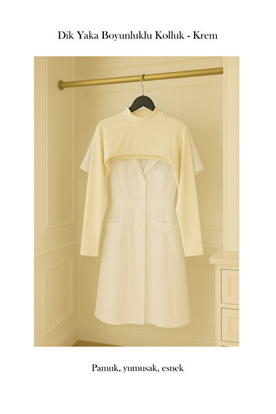 LA SEFA Turtleneck Jersey Uniform Concealer Long Sleeve Neck Collar Crop