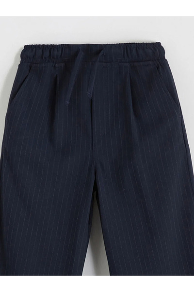 LC Waikiki LCW KidsLacivert Beli Lastikli Kız Çocuk Pantolon