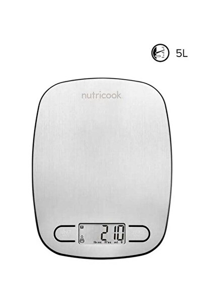 Generic ميزان مطبخ رقمي من نيوتريكوك، سعة 5 كجم، ميزان طعام من الفولاذ المقاو...