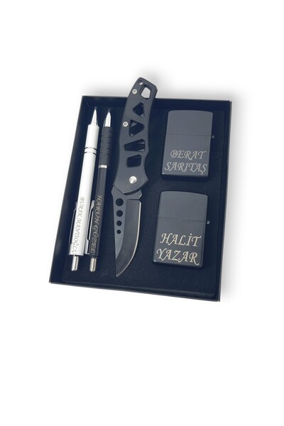 SürLaz 5 Parça Doğum Günü Hediyesi 2 İsme Özel Tükenmez Kalem 2 İsme Özel Çak...