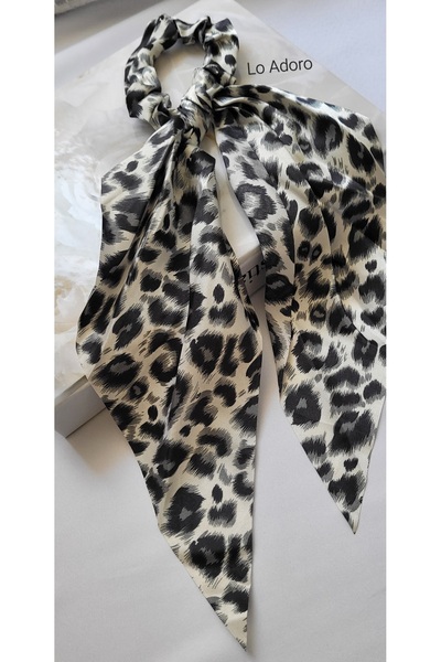 LO ADORO Leopard Pattern Scarf Rubber Buckle Shawl Scarf Bandana