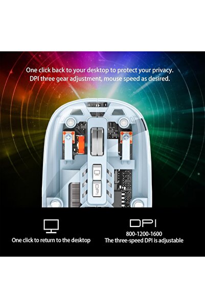 O Ozone Bluetooth Wireless Mouse | Transparent Magnetic Mouse Triple Mode | Orange