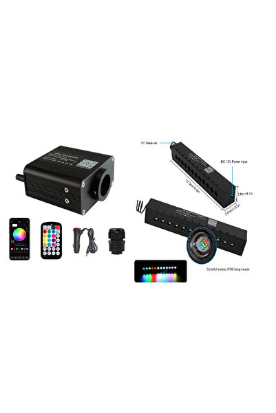 GÜMRÜK BEY QJ-009 + QJL016 RGB Fiber Optik Led Işık Seti 4 M. Uzaktan Kumanda...