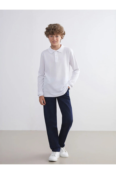 LC Waikiki Lcw kidsnavy blue boys' school pants with elastic waist