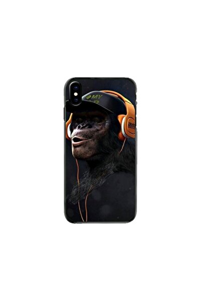 Atlas Husa personalizata si Folie de Silicon Apple iPhone X, Monkey, multicol...