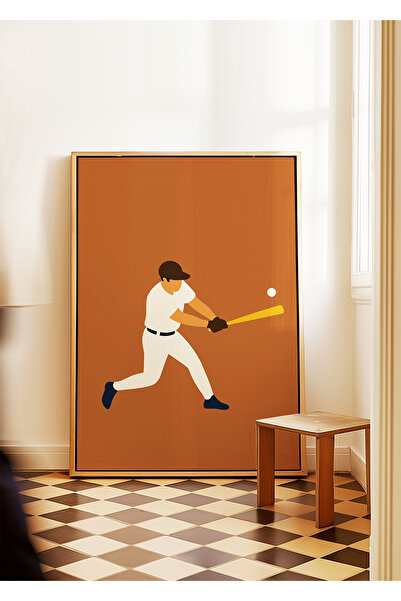 ARTHOUSECOLLECTIVE Poster de baseball - Ilustrație de jucător de baseball - P...