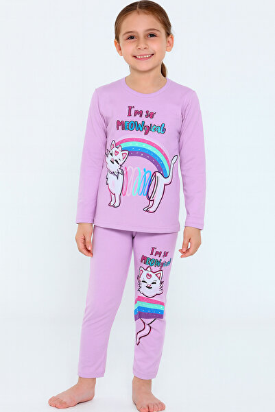 KAMİKAM Όμορφο χτενισμένο βαμβακερό κοστούμι για κορίτσια