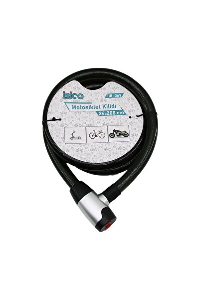 Go İthalat Metal Coated Headlock with Key Push-It Lock Covermotor - Bike Lock...