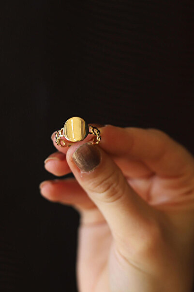 GÜLENLER ALTIN 14 Ayar Altın Plakakalı Gurmet Yüzük