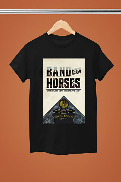 MAGORS تيشيرت روك من القطن المطبوع بأكمام قصيرة من BAND OF HORSES