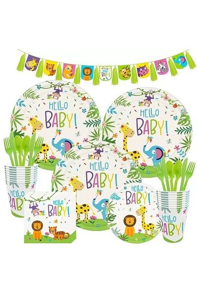 Baloane Vesele Jungle Party Decor 106 Pieces Hello Baby DEC4